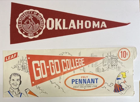 Vintage Oklahoma Sooners University Mini Pennant 3.25x9.25 Norman OU Cover
