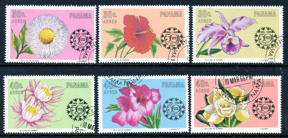 Sellos Panamá, Scott # C343-C348 usados, juego completo Foto 1 de 1