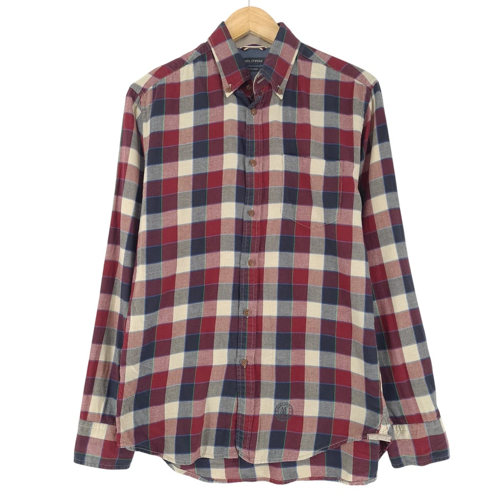 Marc o' Polo Camisa de Hombre a Cuadros Franela Algodón Dh2 TAMAÑO S - Imagen 1 de 4