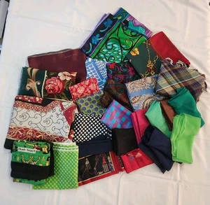Vintage Lot of 25 Scarves, Silk Belt & 1 Bonnet Mixed Christian Dior, Talbots - Picture 1 of 24