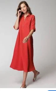 Vestido camisero ligero de verano J. Jill de algodón y gasa de un bolsillo caqui talla S - Imagen 1 de 10