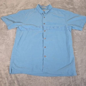Camisa Quiksilver Para Hombre Colección L Azul Waterman Palmeras Calce Cómodo Informal - Imagen 1 de 10