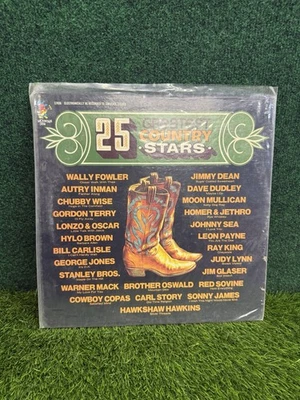 25 Greatest Country Stars Various 1969 Vintage Vinyl Record Album LP - Image 1 of 2