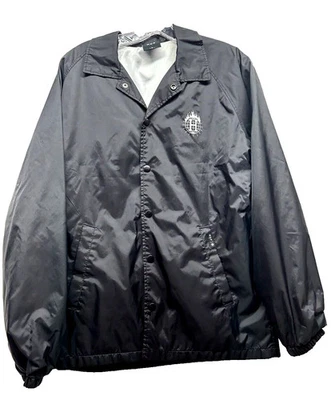 Huf Skateboards Thrasher Men's Small Coach's Black Satin Windbreaker Jacket (UB) - Image 1 of 4