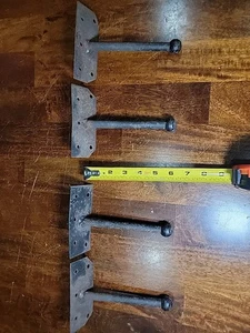 Lot 4 Vintage Heavy Duty Welded 6" Wall Mount Hook Industrial Farm Barn Large - Picture 1 of 9