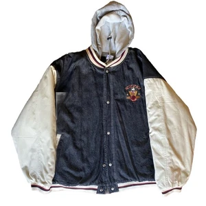 Vintage Disney Mickey Mouse Hooded Denim Jacket Size XXL - Picture 1 of 9