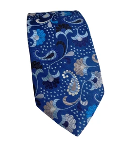 DUCHAMP LONDON, WOW!! STUNNING BLUE & MULTICOLOUR 'DECO FLORAL' TIE, FREEPOST - Picture 1 of 5