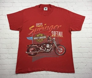 Vintage Harley-Davidson T-shirt FXSTS Springer Softail Sz XL 1991 Single Stitch - Picture 1 of 10