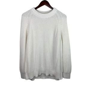 Jenni Kayne Gr. M weiß Baumwolle Oversize Fischer Pullover leise Luxus  - Bild 1 von 10