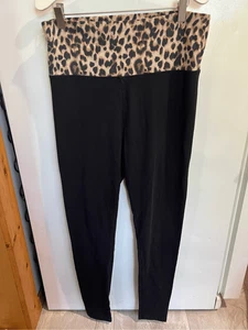 Leggings Victoria’s Secret negros con banda de leopardo para mujer talla mediana - Imagen 1 de 10
