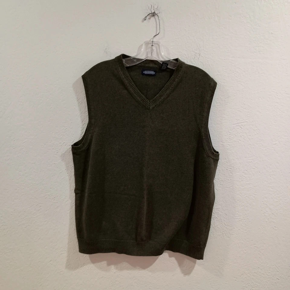 Men's Consensus Green Wool Blend Sweater Vest, Size L - Image 1 of 4