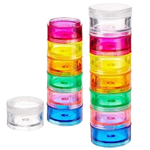 - Stackable Pill Organizer 2 Pack 7 Day Weekly Pill Box Tower with Twist Lock... - Picture 1 of 9
