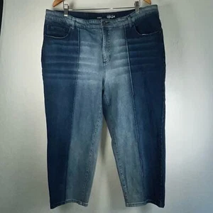 Style and Co. Jeans donna alla caviglia mamma denim bicolore taglia 18W - Foto 1 di 6
