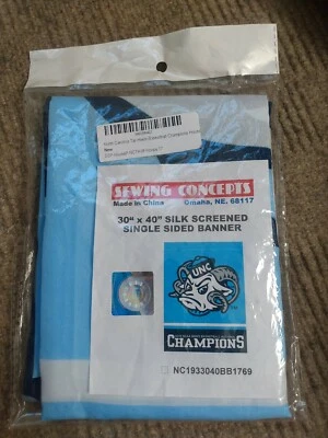 UNC Tar Heels 2017 NCAA Men's Basketball National Championship Banner Flag 30 x - Image 1 of 3