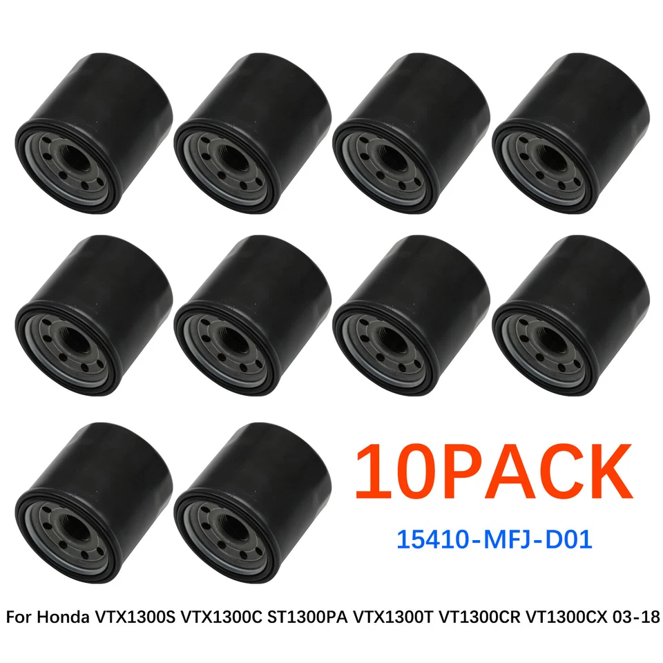 10PCS For Honda VTX1300S VTX1300C ST1300PA VTX1300T VT1300CR 03-18 Oil Filter - Image 1 of 4