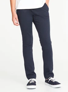 Old Navy Kid Girls Twill Uniform Classic Navy Blue Skinny Pants Size 6 8 12 16 - Picture 1 of 1