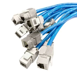 Zoerax 12 Stck. Cat6a Cat7 Keystone Jack Cat7 RJ45 STP werkzeugloser Typ Modul Buchsen - Bild 1 von 11