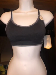 NWT Avia Moisture Wicking Seamless Sport Bra Racer Back Wire Free S 4-6 Blk/gray - Picture 1 of 6
