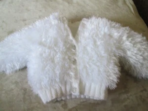 baby toddlers luxury fur cardigan ages 1-2 years stunning white very soft - Picture 1 of 1