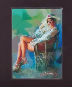 Tarjeta impresa giclee firmada por artista Marilyn Lange #8 23/50 2022 modelo - Imagen 1 de 2
