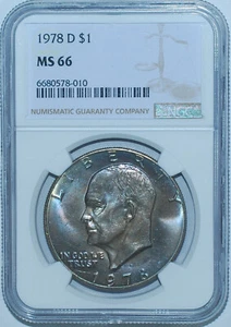 1978 D NGC MS66 $1 Eisenhower Ike Dollar Great Color - Picture 1 of 2