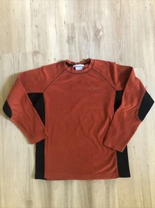 Columbia Unisex Kids Fleece Shirt Orange Black Long Sleeve Medium 10-12  - Picture 1 of 3