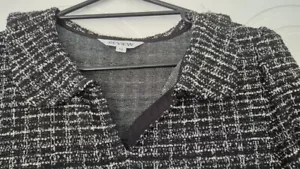 REVIEW DRESS SIZE 16 BLACK & WHITE TWEED - Picture 1 of 6
