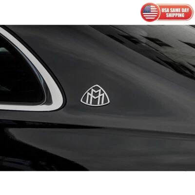 2x Original Silver Badge Car Body Side Fender Emblem For Mercedes Benz Maybach - Image 1 of 4