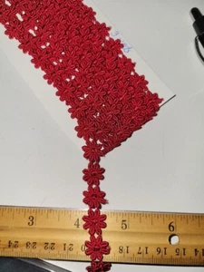 Red Flower Trim. 1/2" width. 3yds Length - Picture 1 of 1