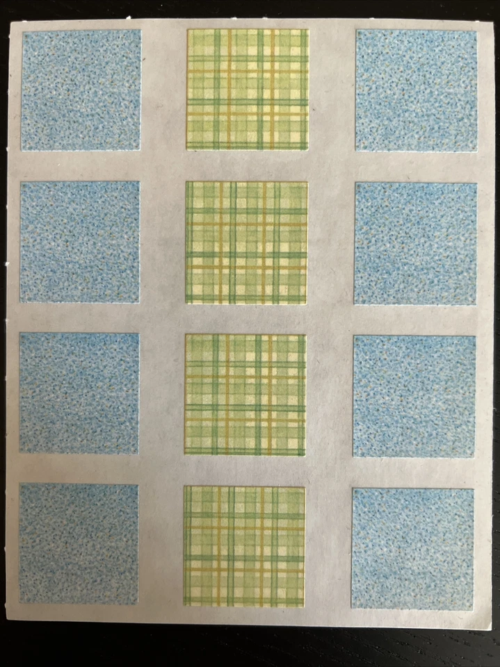 Hoja de pegatinas Creative Memories Block ~ cuadrados azules claros, cuadrados amarillos/verdes Foto 1 de 1