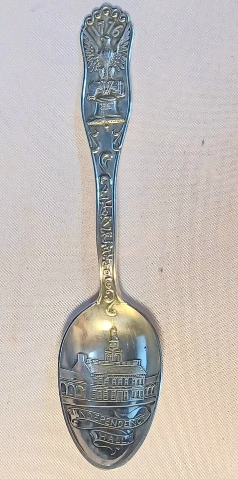Cuchara de recuerdo de ley Independence Hall 1176 Pensnsylvania-4 7/8" Foto 1 de 4