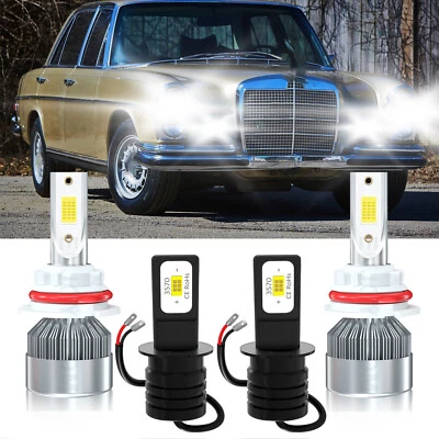 Para Mercedes-Benz 300SEL 1988-1991 LED Faro Bombilla Alta/Baja + Lámpara Antiniebla 6000K Combo Foto 1 de 4