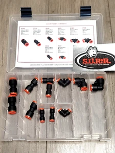 SUR&R Nylon Fuel Line Quick Repair Push Together Coupler / Union Assortment K555 - Picture 1 of 2