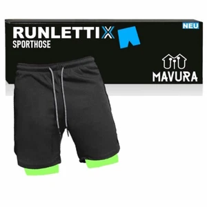 RUNLETTIX Sporthose Laufhose Laufshorts Trainingsshorts kurz Herren mit Tasche - Bild 1 von 6