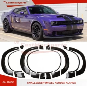 For 2015-2023 Dodge Challenger SRT Hellcat Demon Style Black Wheel Fender Flares - Picture 1 of 5
