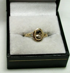 9ct Gold Citrine Solitaire Dress Ring Size M.1/2. - 21888 - Picture 1 of 5