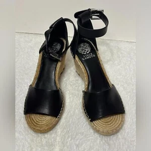Vince Camuto Black Espadrille Sandals with Ankle Strap - Picture 1 of 9