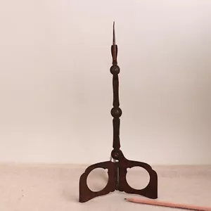 Signed Japanese Folding Candlestick Tanaka Hisashige Travel Candle Holder Bronze - Picture 1 of 20