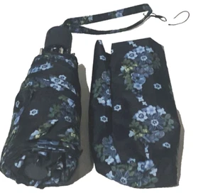 Vera Bradley Essential Mini Umbrella Paisely Rain Tonal Blue - Picture 1 of 6