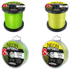 Jenzi Neon Braid 8x cuerda de pesca trenzada cuerda de pesca amarillo neón verde - Imagen 1 de 3