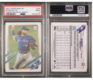 2021 Topps 3D Bo Bichette Short Print Image Variation - 310 - Blue Jays SP PSA 9 - Picture 1 of 1