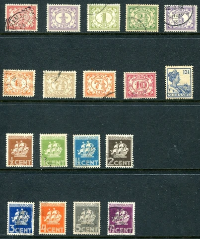 Suriname 1902 - 1936 Used and Unused Lot Cover