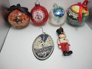 Lote de 6 adornos vintage de Wisconsin UW Madison House on the Rock Door County - Imagen 1 de 4