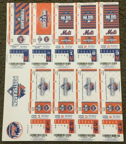 2015 MLB NEW YORK METS POSTSEASON NLDS NLCS FULL UNUSED BASEBALL TICKETS SHEET Cover