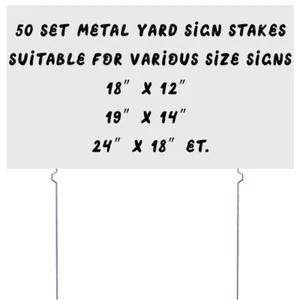 Metal Yard Sign Stakes (50-Unit) Lawn Sign Stake for 4mm Corrugated Signs - Picture 1 of 7