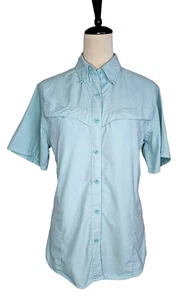 Bimini Bay 100% Nylon S/S Vented Fishing Shirt Women's Sz. SP Aqua - Picture 1 of 13