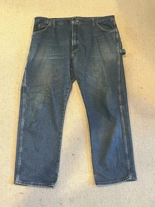 Dickies Jeans Men 42X32 Blue Straight Work Wear Adult Carpenter Dark Wash Denim - Picture 1 of 7