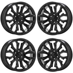22" Dodge Ram 1500 Gloss Black wheels rims Factory OEM set 4 041 EXCHANGE - Picture 1 of 8