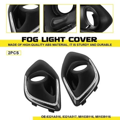 Par de cubiertas de bisel de luz antiniebla negra y cromada para Mitsubishi RVR / Outlander Sport Foto 1 de 4