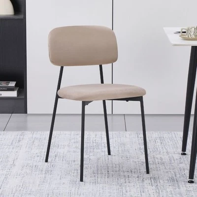 Sedia Shen in vellutino colore taupe e struttura in metallo nero - Immagine 1 di 4